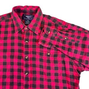Williams Bay Button Down Shirt Men's XL Red Black Buffalo Plaid Flannel Workwear